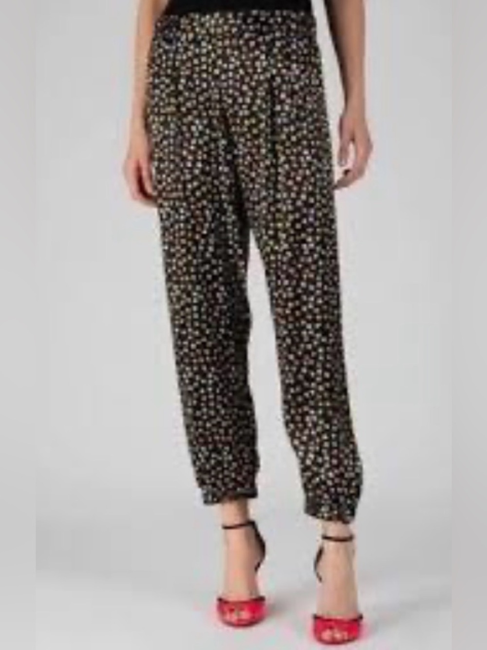 ATM Anthony Thomas Melillo Black Floral elevated Silk Jogger Pants.